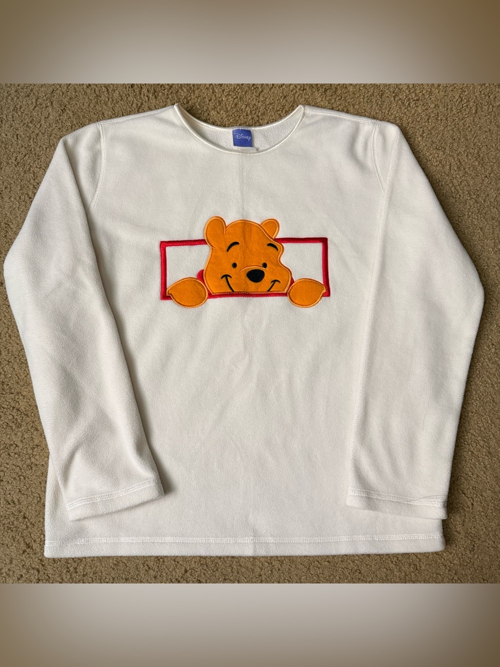 Winnie the Pooh Cream Fleece Pullover Crewneck Sweatshirt